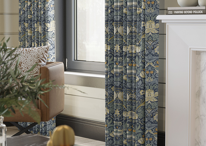 William Morris Strawberry Thief, Woad - Made to Measure Curtains - Image 5